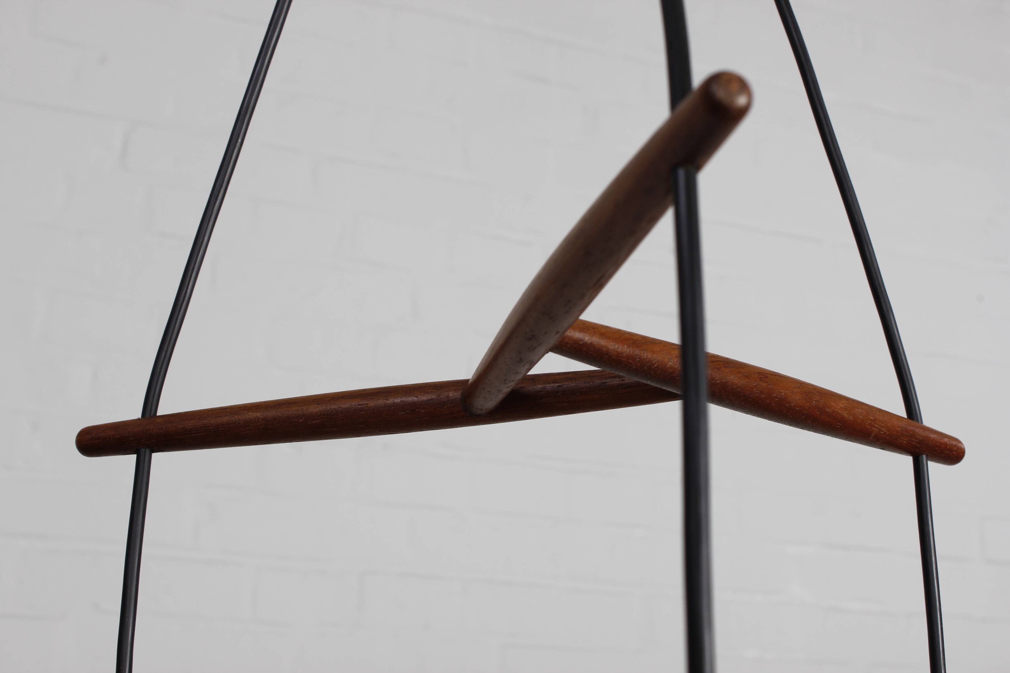 Three-flame Danish ceiling lamp teak vintage