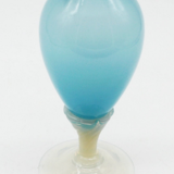 Blue and white opaline vase