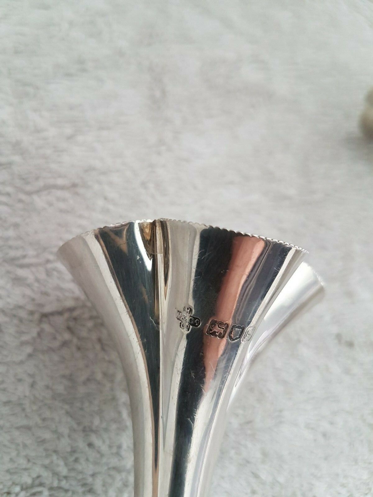 Pair of tulip vases flared collar late 19th century silver goldsmith punches