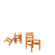 4 solid elm chairs Maison Regain, France 1970s