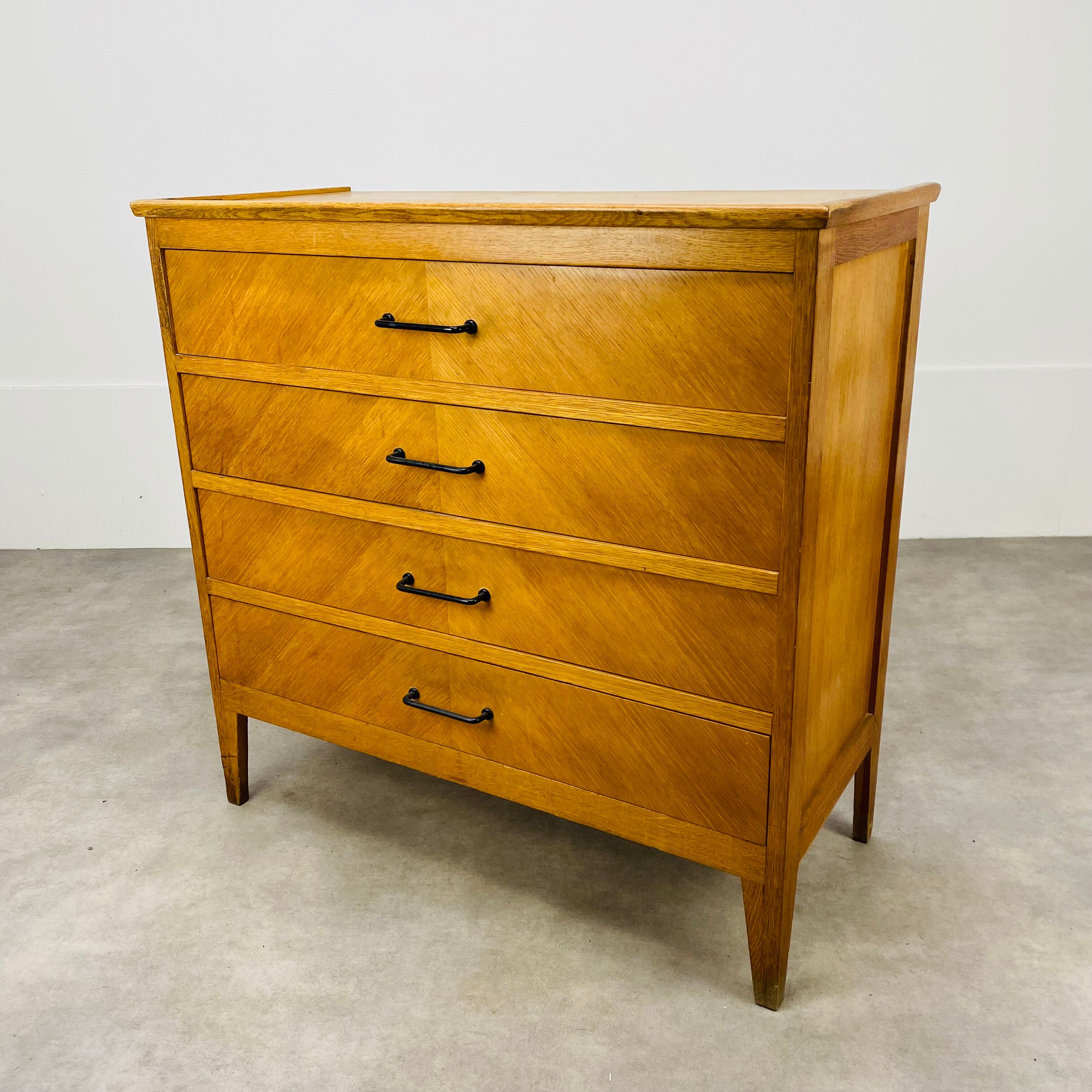 Vintage chest of drawers 50s blond wood