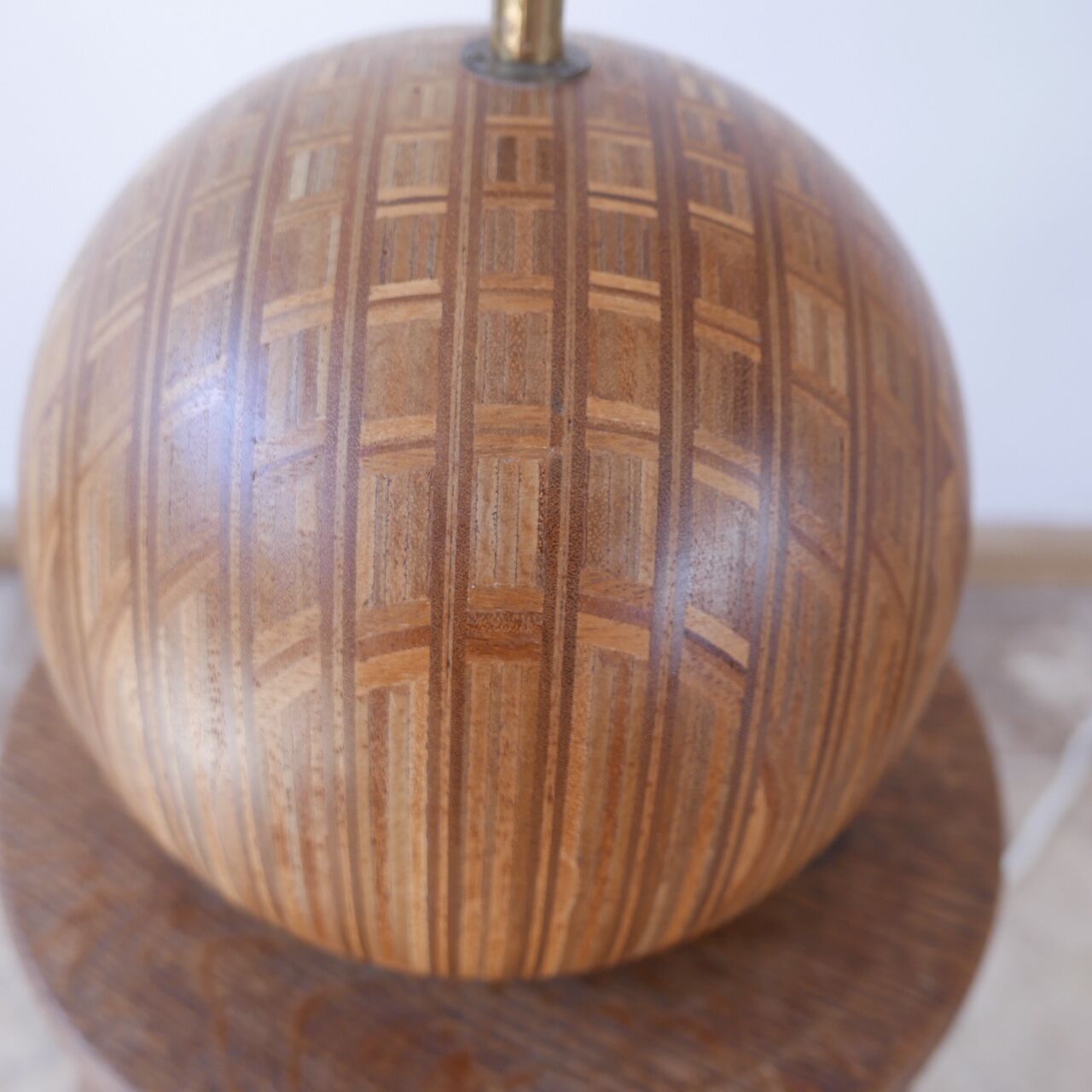 Danish Mid-Century Wooden Globe Table Lamp by Dyrlund