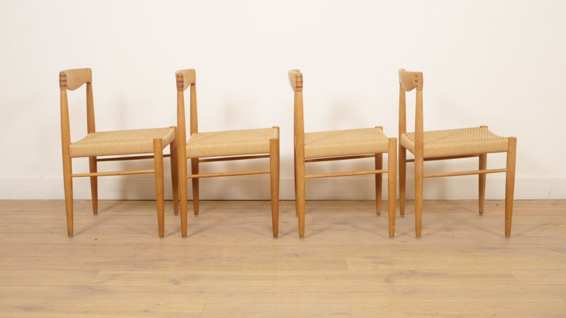 4 x dining chair | Bramin | H.W. Klein | Soaped oak | Restored