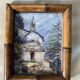 Watercolour "mountain chapel" in an old frame