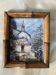 Aquarelle « chapelle de montagne » encadrée ancienne