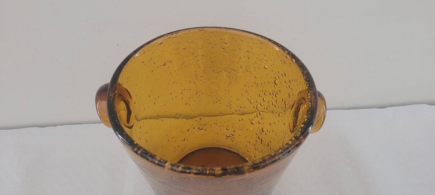 80's mouth blown ice bucket