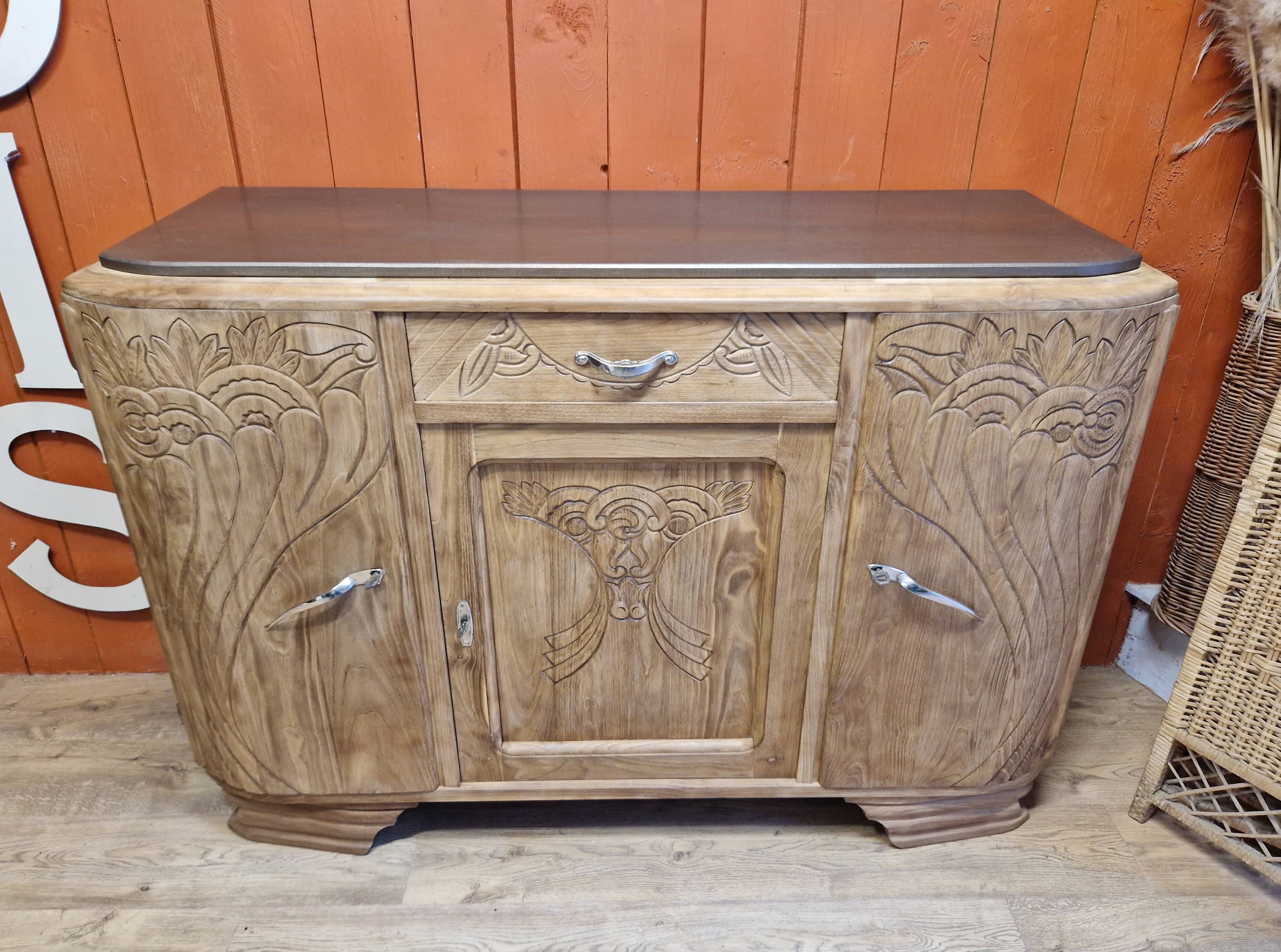 Renovated art deco oak sideboard