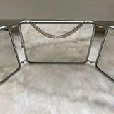 Vintage horizontal triptych barber mirror