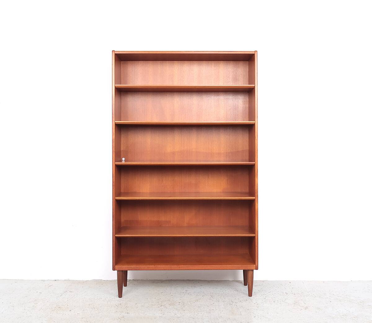 Danish design teak bookcase with adjustable shelves, 1960s