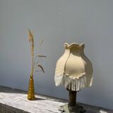 Fringed lamp and bronze base