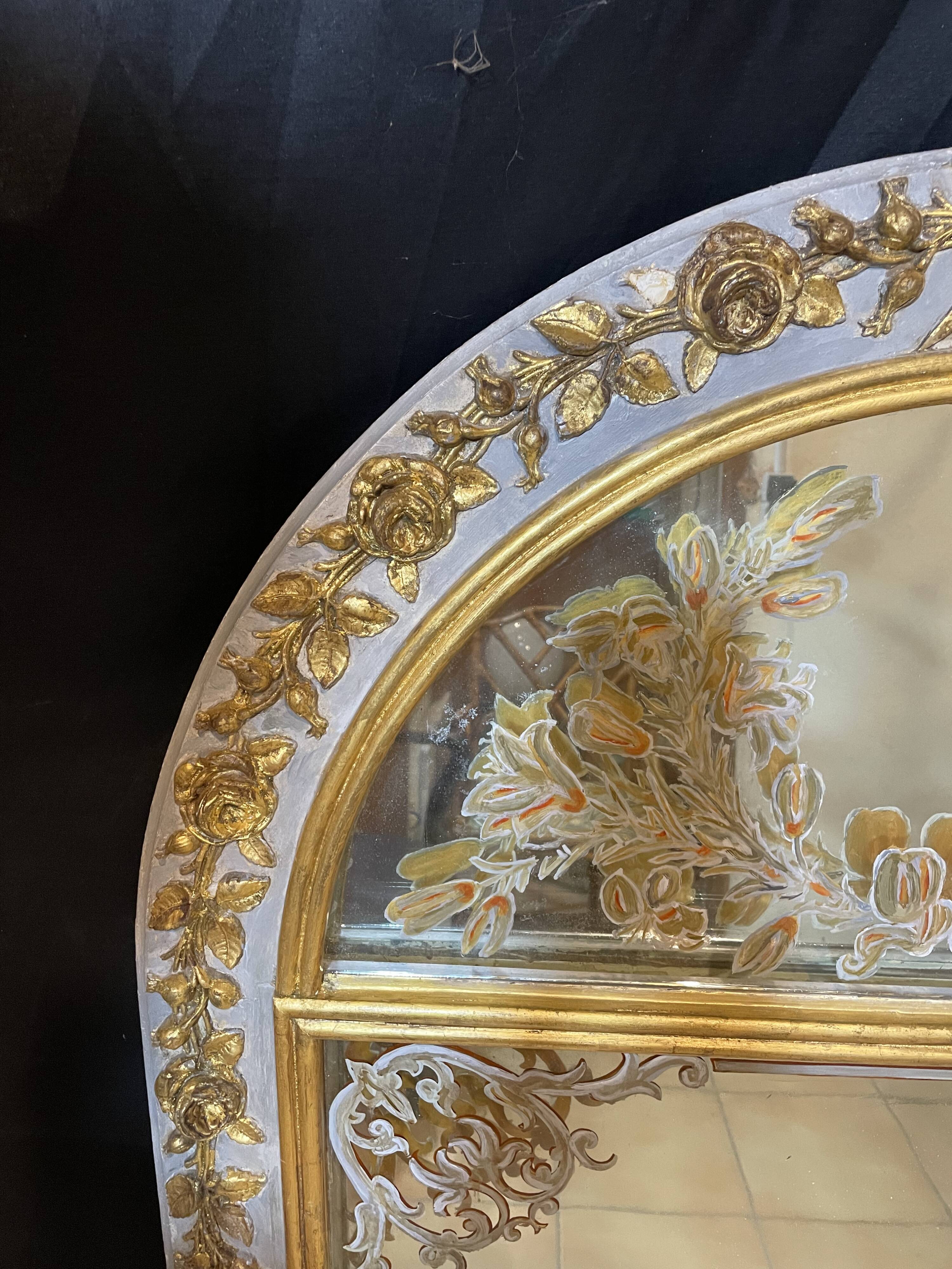 19th century woodwork mirror 82x140cm