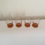 Set of 4 glasses of time Art Deco
