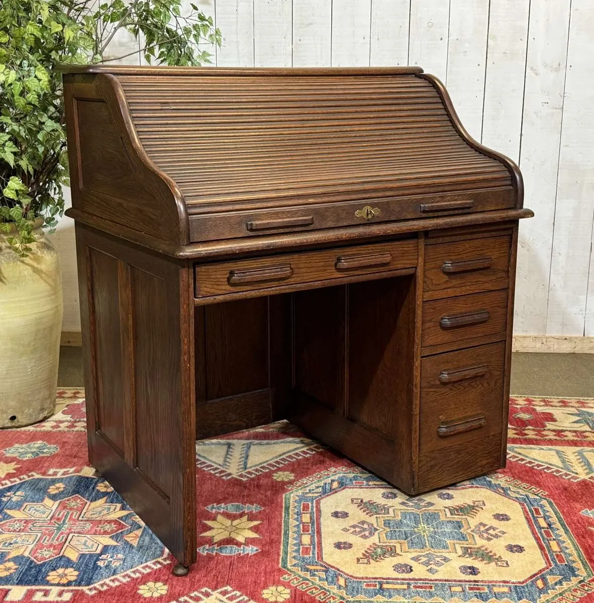 Bureau à cylindre en chêne