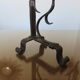 Brutalist candlestick in blackened wrought iron from the 1940s-50s.