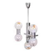 Mazzega Murano Chandelier / Space Age Glass Pendant Light 1970s Italy