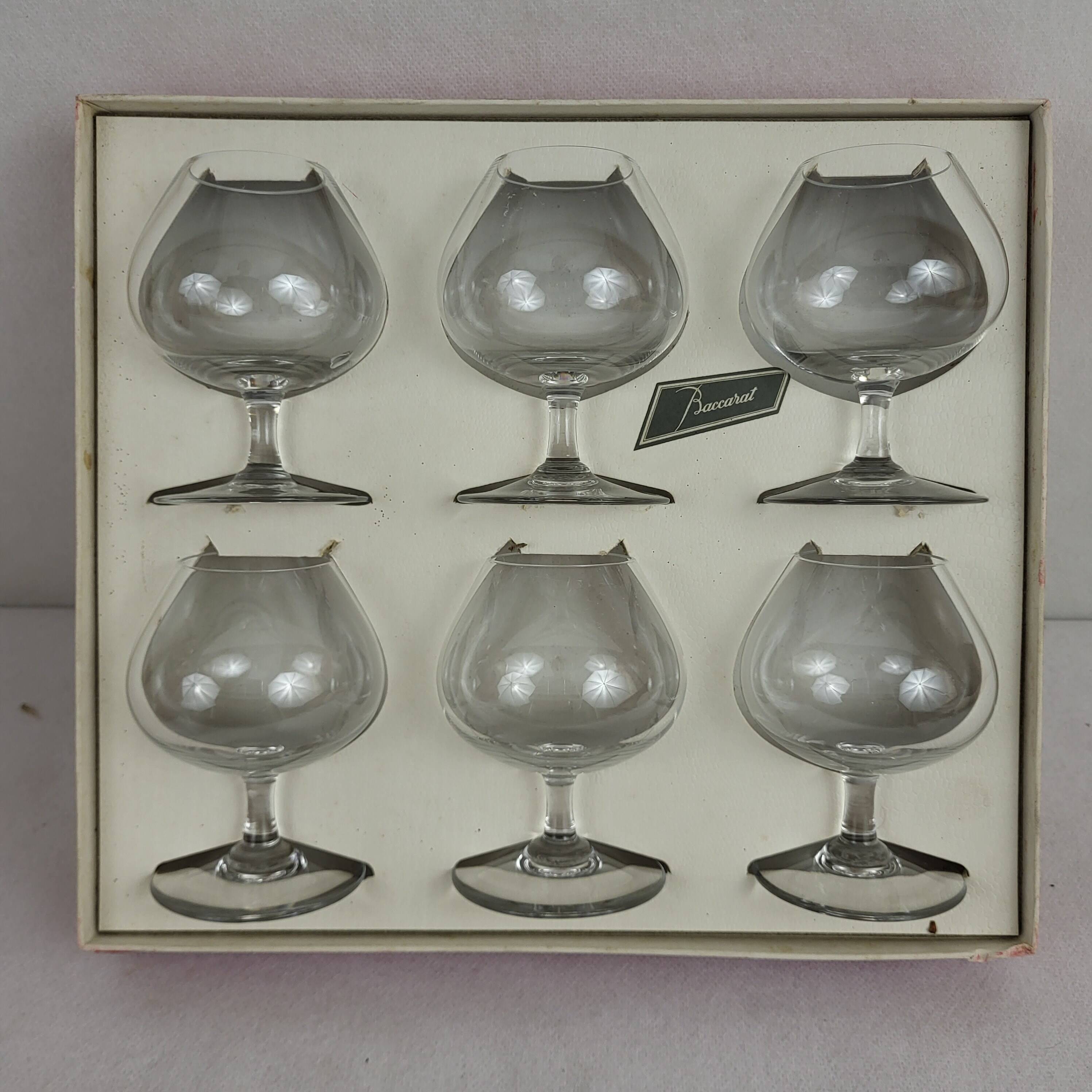 6 Baccarat crystal cognac glasses