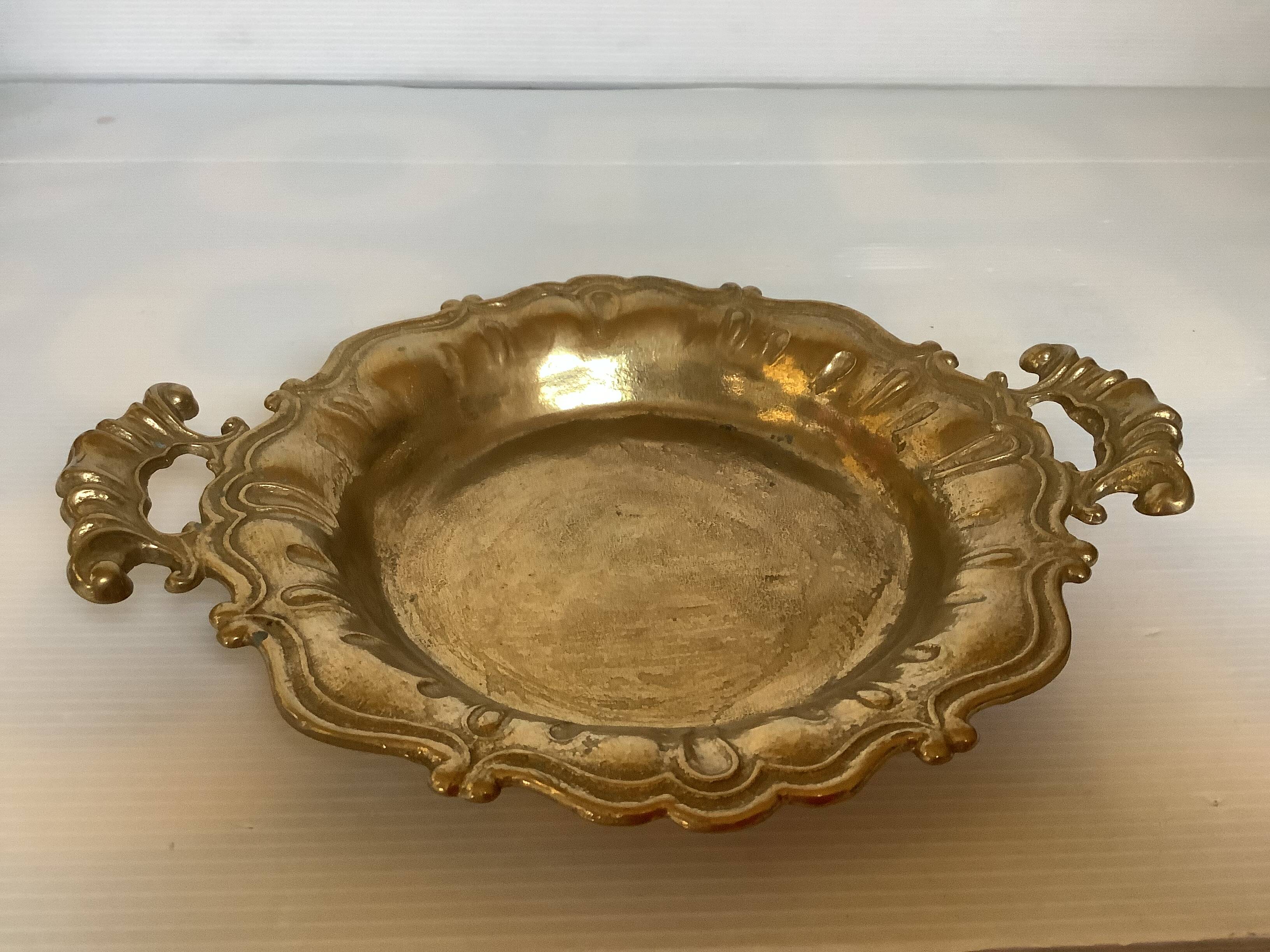 Tray with brass handles