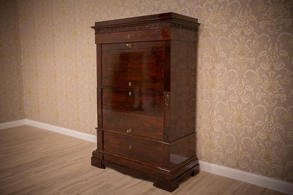Biedermeier Mahogany Secretary Desk, 1860