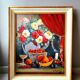 Nature morte, huile sur panneau 1955.