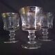 Set of 5 engraved Murano wine (or water) glasses, silver rim