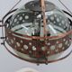 Pair of 1970s Brutalist Copper and Blown Glass Green Bottle Pendant Lamps