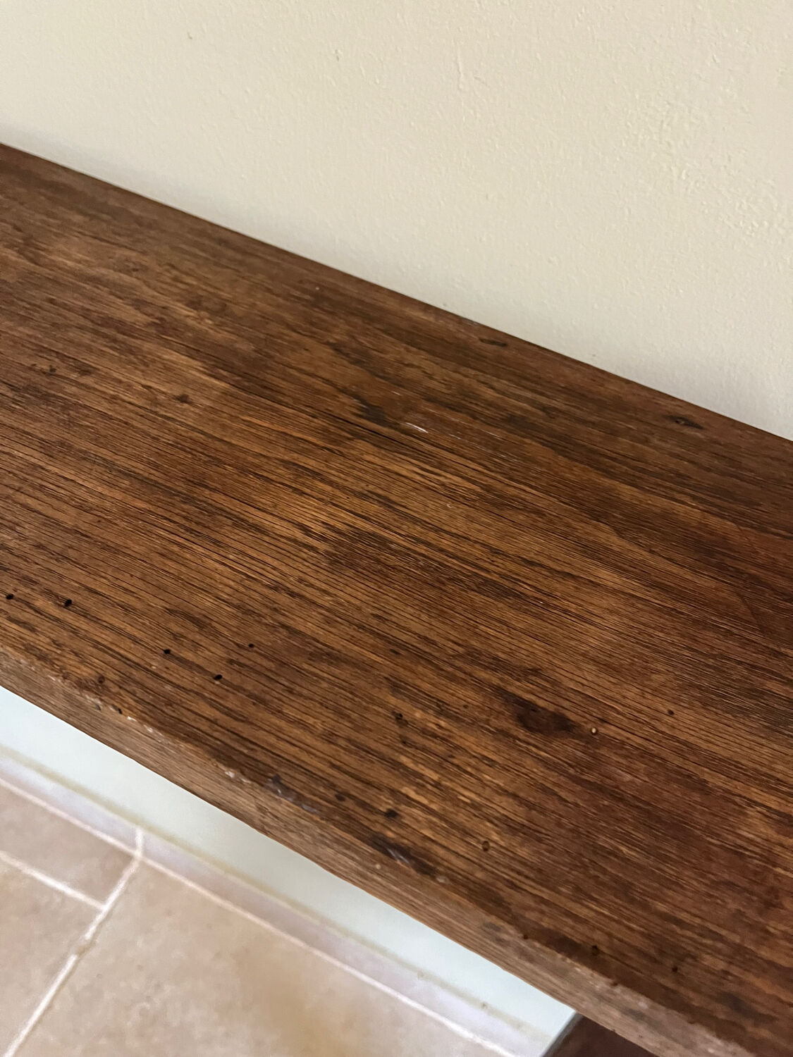 Antique wooden fireplace mantel