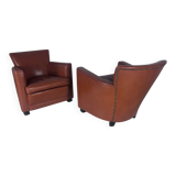 Pair of club armchairs
