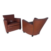 Pair of club armchairs