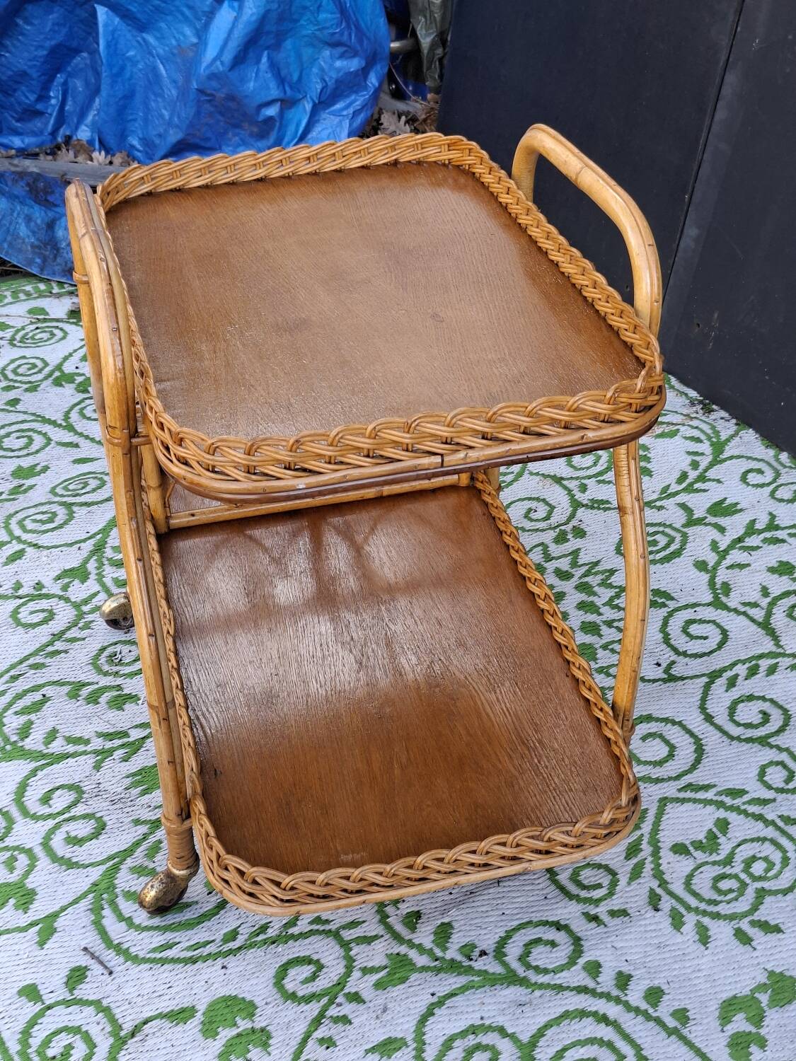 Bamboo serving cart