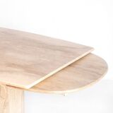 Vintage dining table with travertine extensions. Italy, 1990s