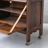 Guillerme et Chambron Oak Mid-Century French Bar Cabinet