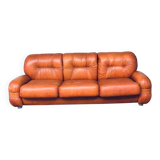 Mid-Century Modern Italian Leather 3-Seater Sofa, 1970s
