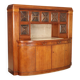 Mahogany buffet with marble and maple inlays.
