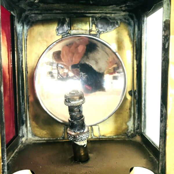 Lanterne de chef de gare en laiton jaune XX siècle