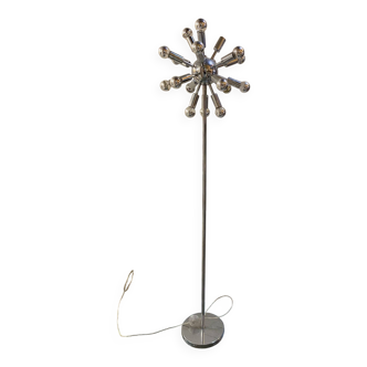 Spoutnik floor lamp 18 lights 70s/80s chrome metal silver color