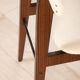 Ensemble de quatre chaises en bois et tissu vintage blanc design italien des années 50