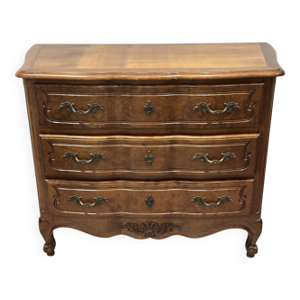 Commode de style Louis XV en bois naturel