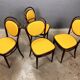 Thonet 215 en bois courbé jaune, récemment retapissé