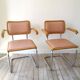 Pair of armchairs by Marcel Breuer 1980 skaï