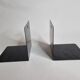 Set of six vintage black lacquered steel bookhouses