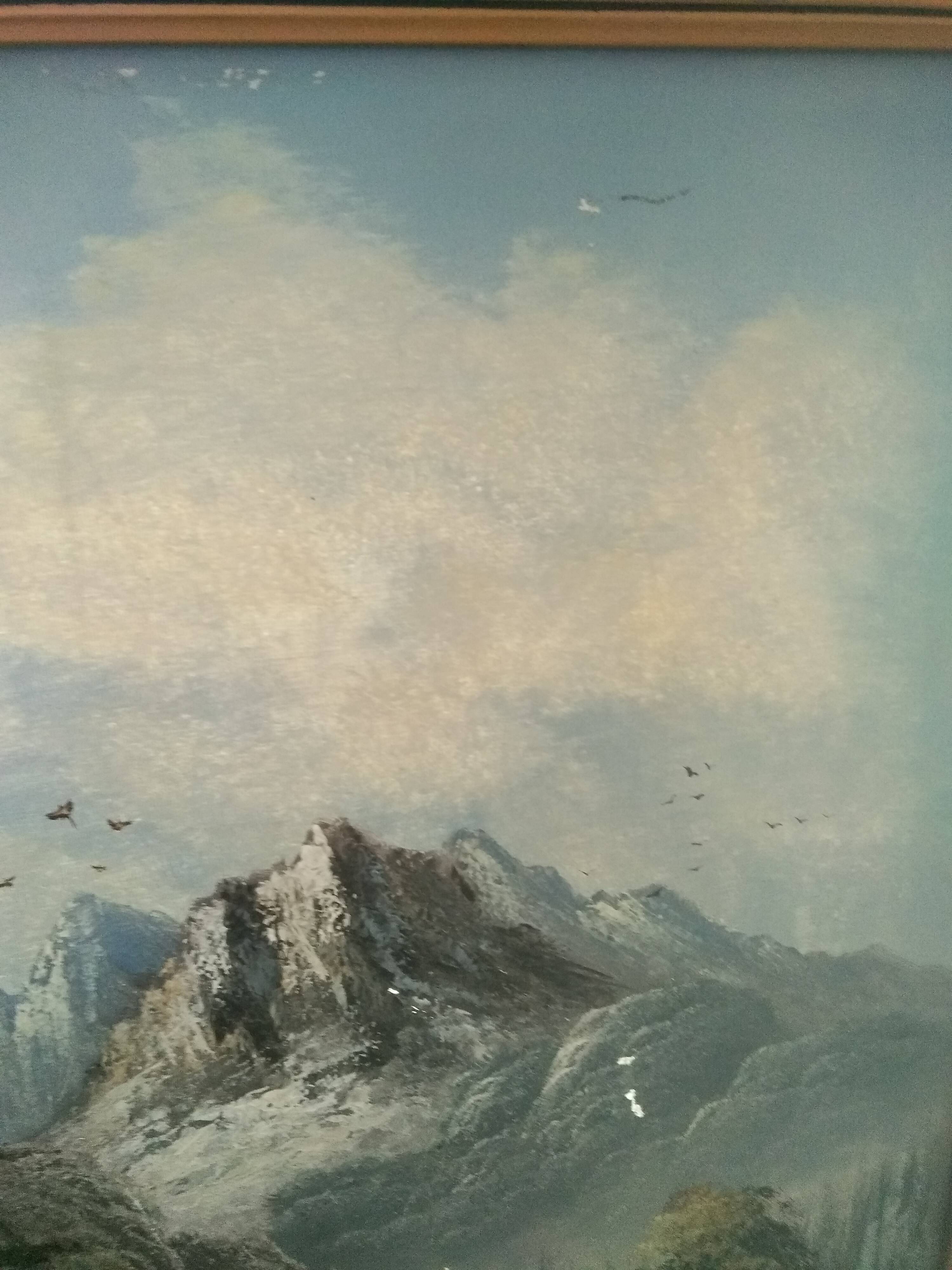 Painting mountain landscape oil painting by L Gorden Real hand-painted canvas Ta