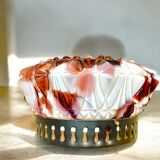 Murano glass burgundy glass flush mount lamp