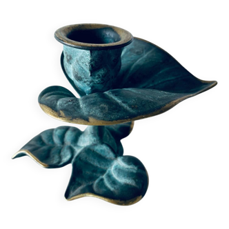Bronze leaf candle holder