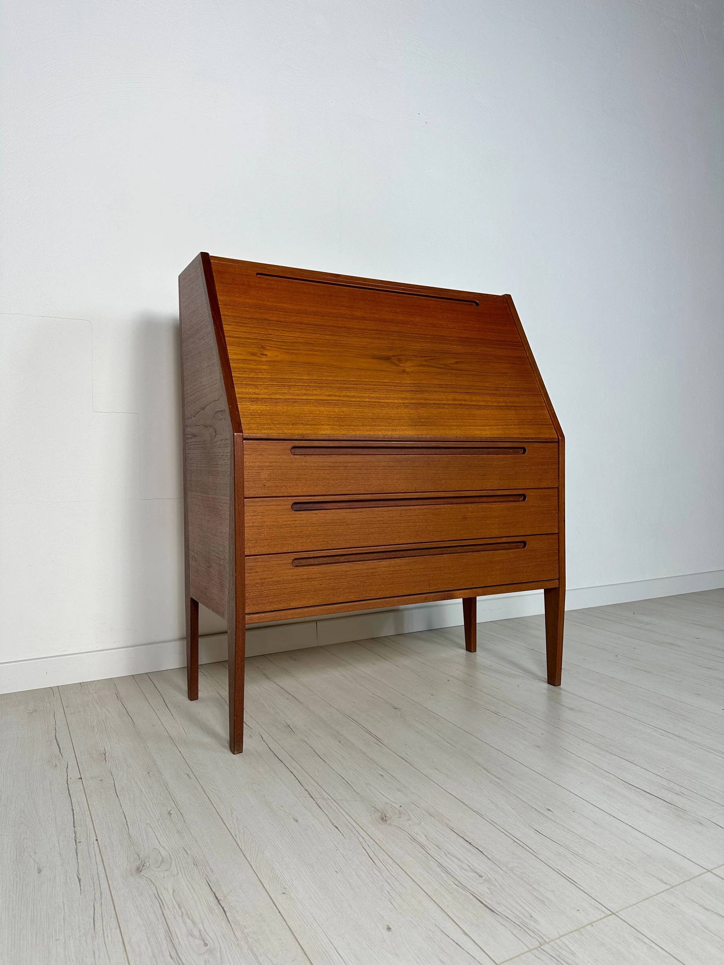 1960s Vintage Danish teak secretary by Kai Kristiansen for HNJ Møbler