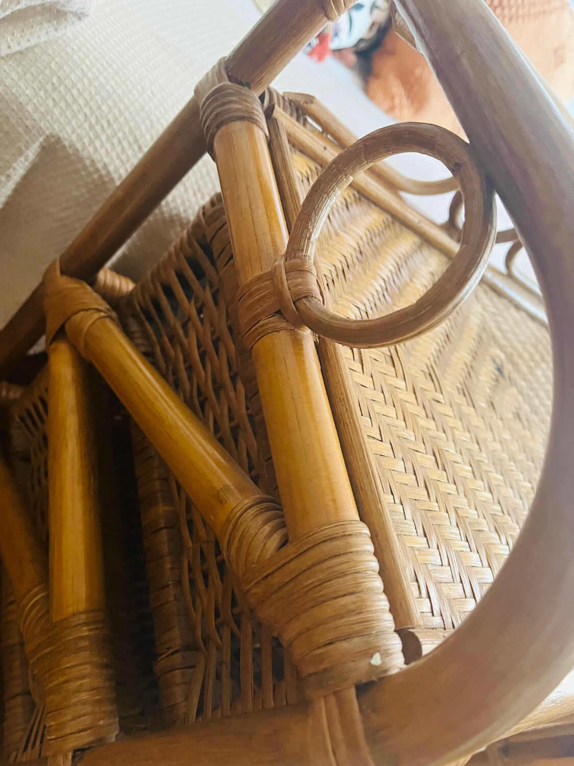 Rattan bedside table chiffonnier