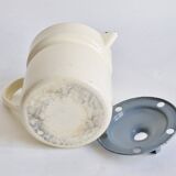 Vintage enameled sheet metal milk jug with lid f