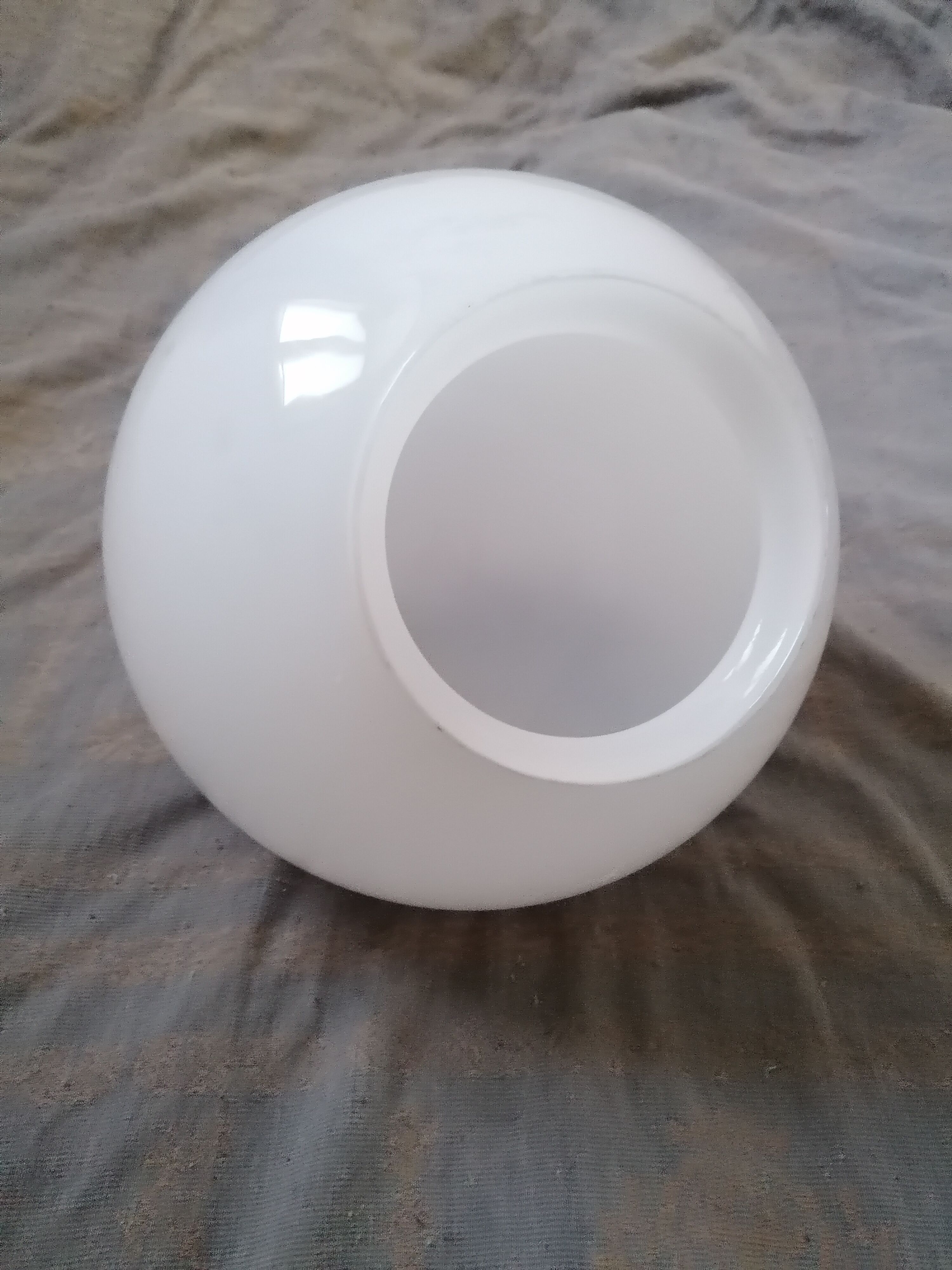 Suspension aluminum globe glass opaline modernist art deco