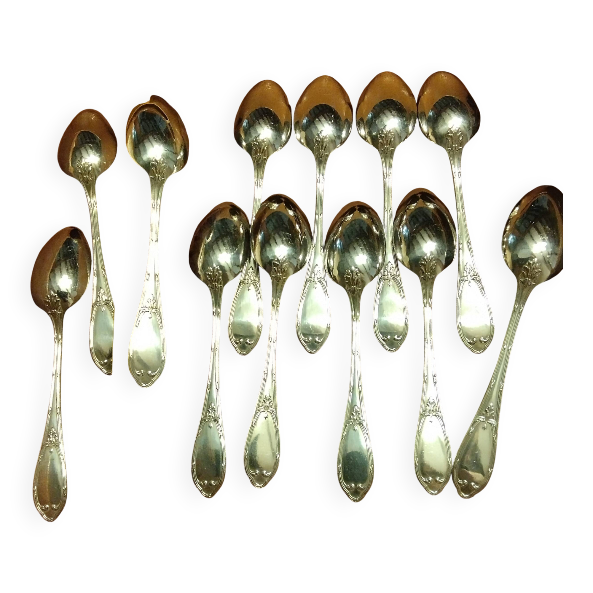 12 silver-plated metal teaspoons by Félix Frères