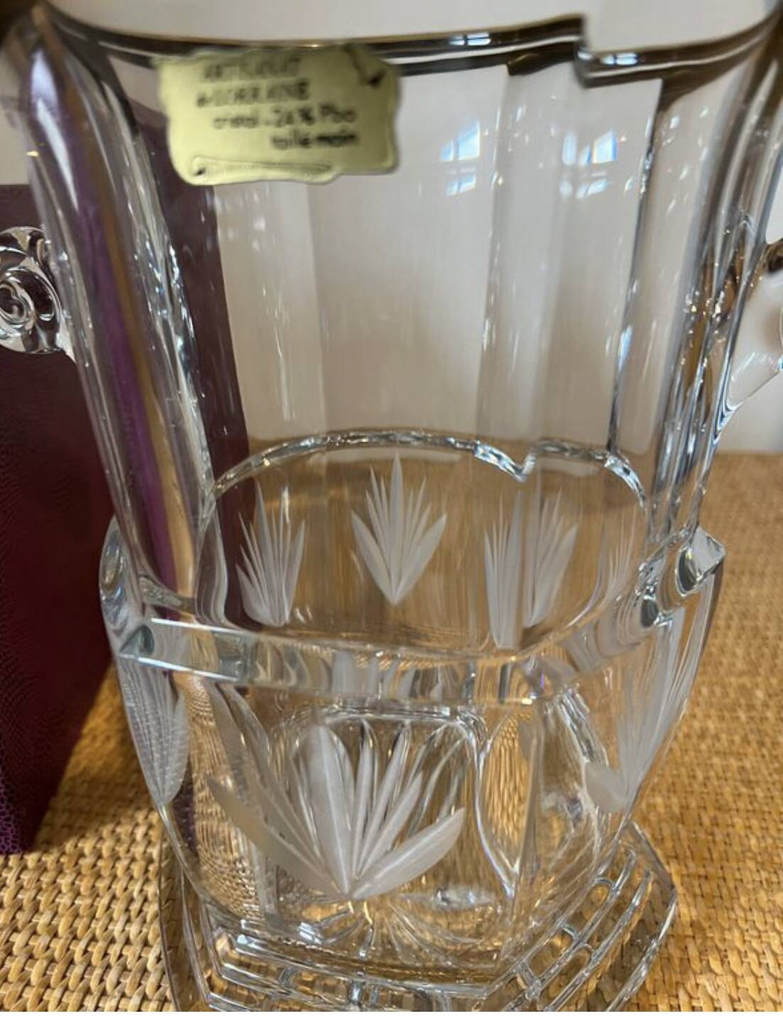 Lorraine crystal champagne bucket with 24 carat gold coating