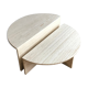 1970s Round Travertine Coffee Table